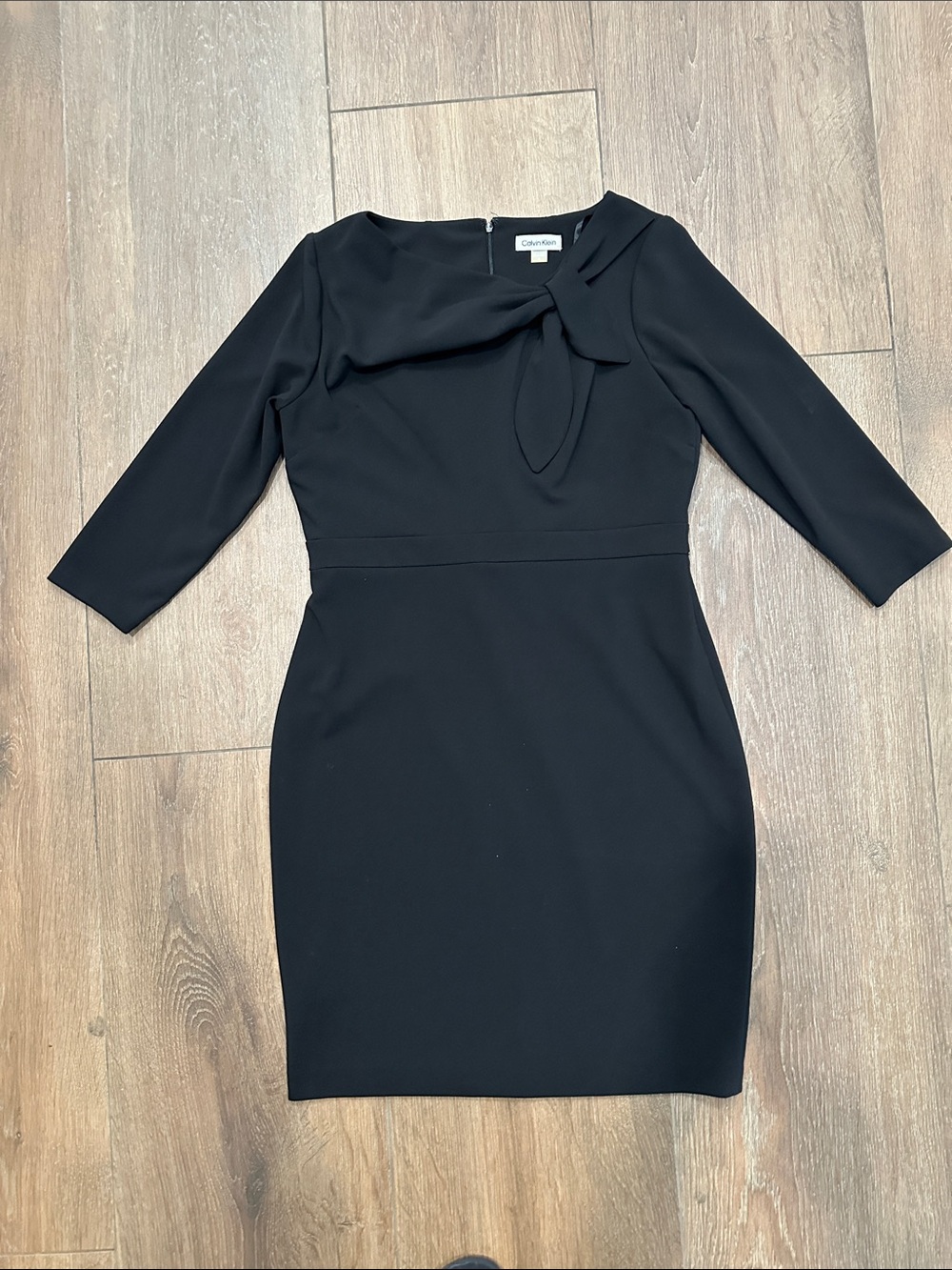 Calvin Klein Black Bow-Neck Sheath Dress